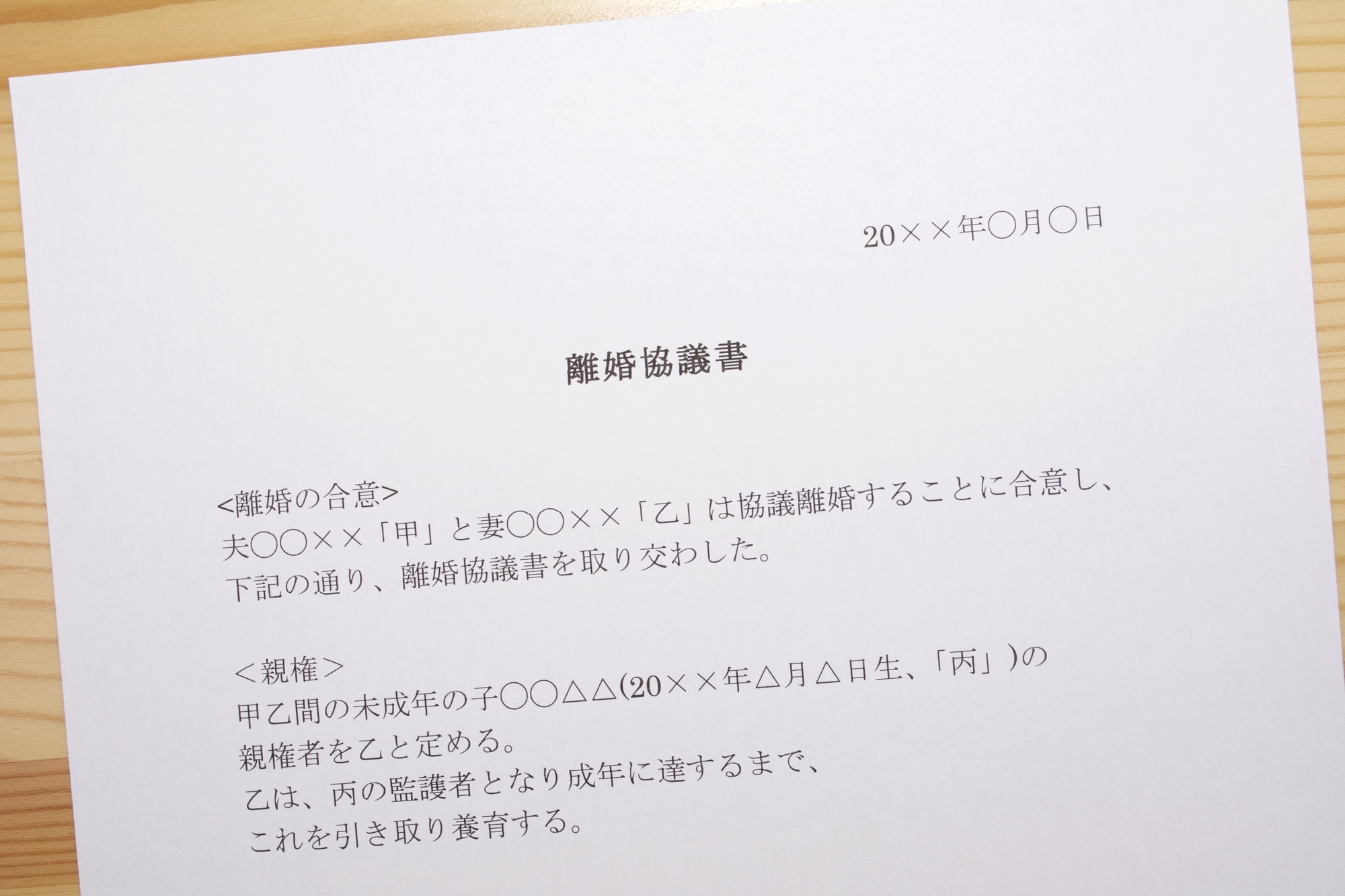 離婚協議書作成